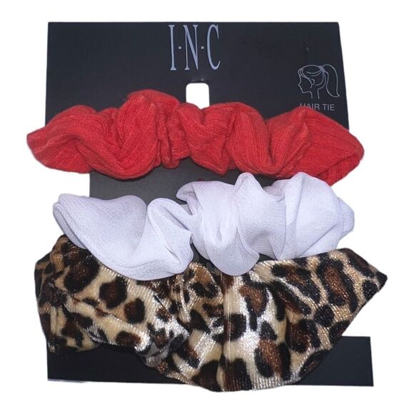 INC International Concepts 3 Piece Mixed Color Hair Scrunchie Set Animal NWT - Picture 1 of 2